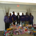 Eta Omega delivering gifts